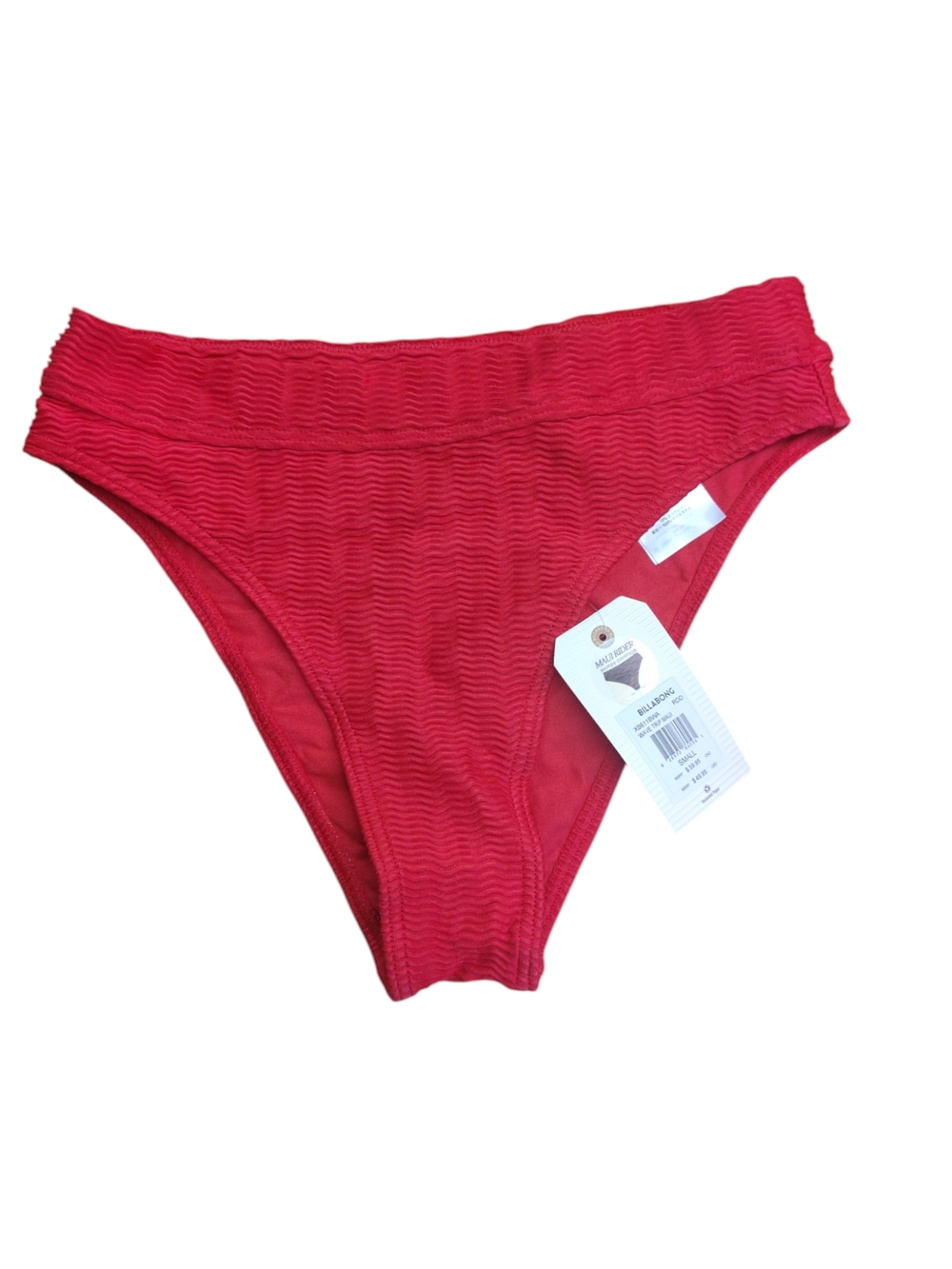 NWT Red Ribbed Bikini Brief - Women Intimates Billabong
